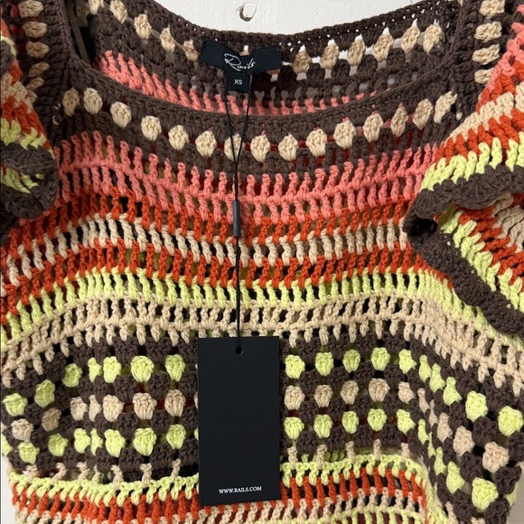 Rails Colorful Crochet Ruffle Crop Top - Picture 3 of 3